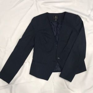 Worthington Navy Blue Gray Strip Suit Jacket